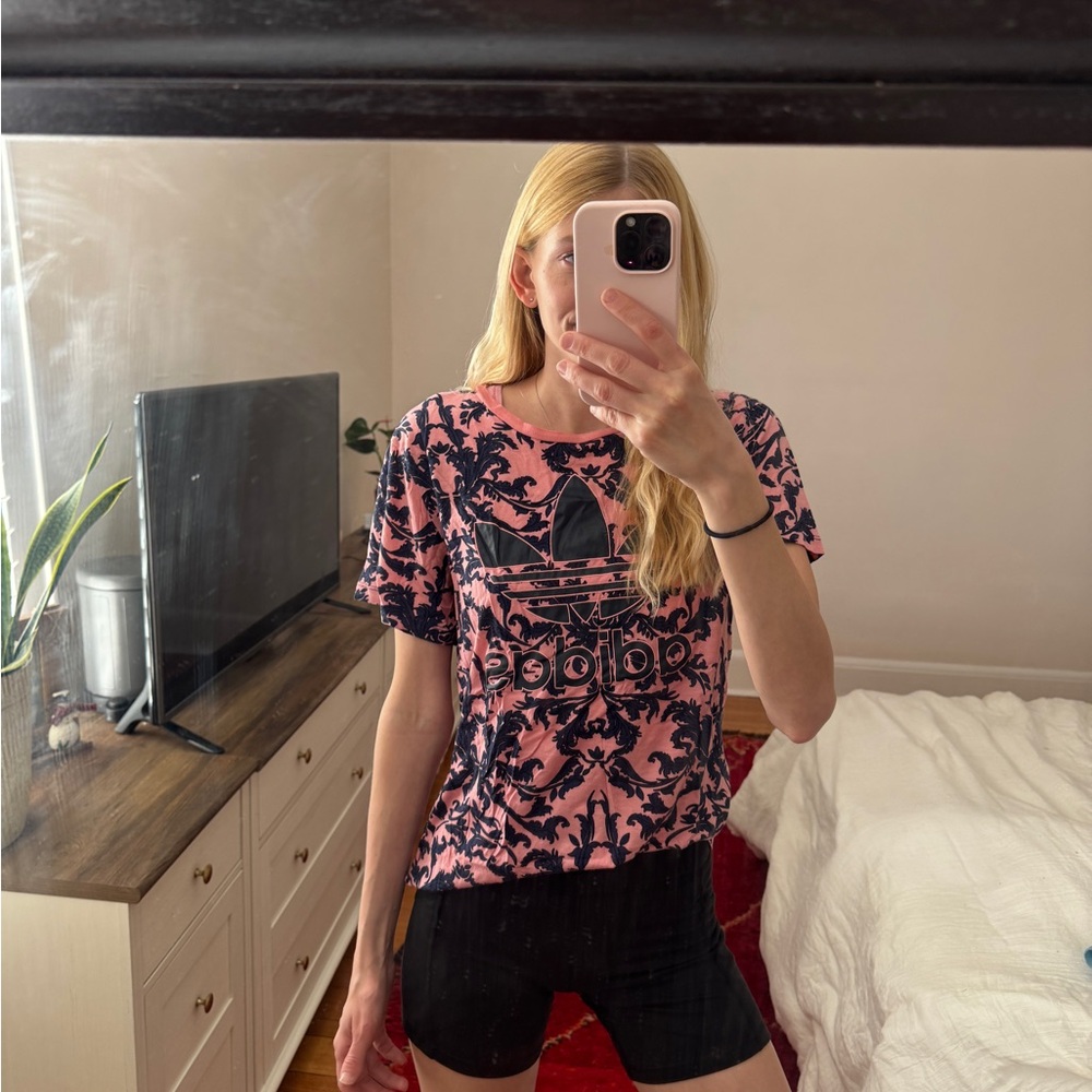 Adidas Women's Pink Graphic Tee